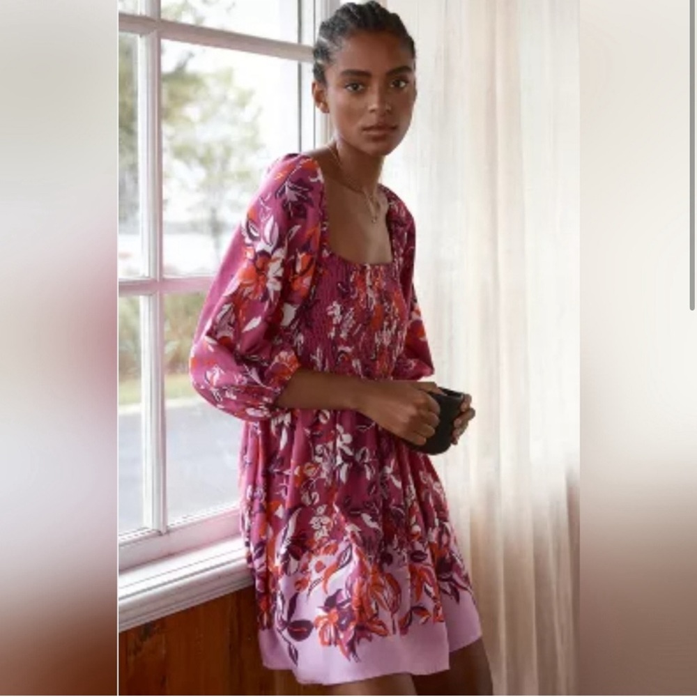 NWT By Anthropologie Smocked Flannel Pajama Dress - SIZE 1X